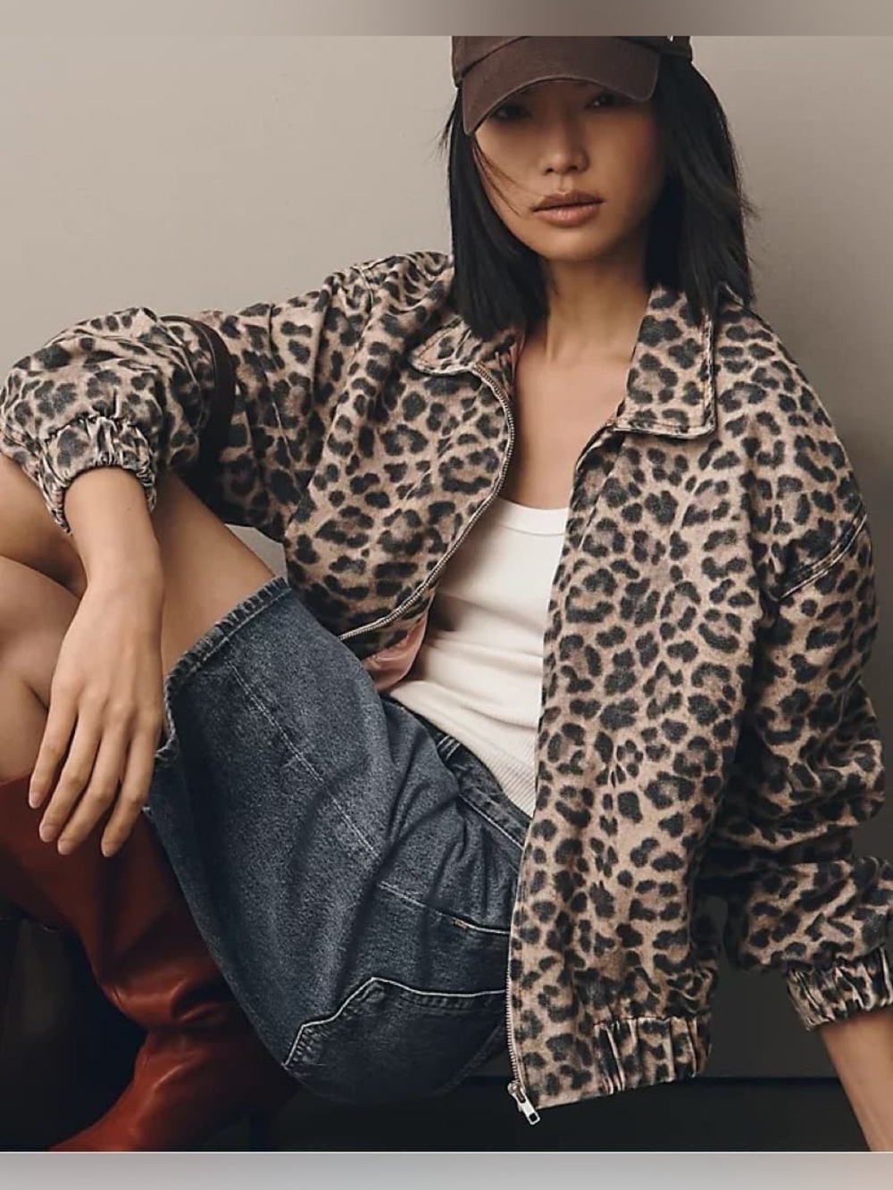 Anthropologie Pilcro The Rylie Leopard Print Bomber Jacket